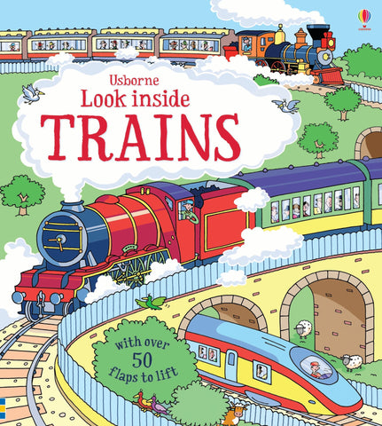 Usborne Lift-The-Flap Look Inside Trains