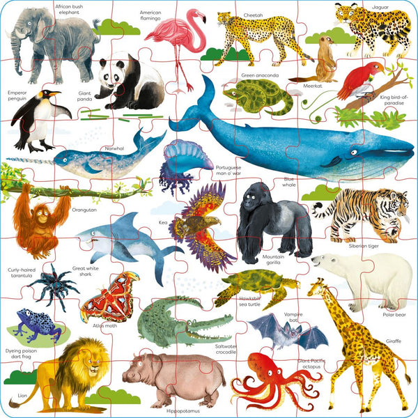 Usborne Book and Jigsaw Wild Animals - 49 Pieces